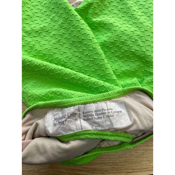 NWT Vintage Green Textured Speedo 90s Y2K Halter Coastal One Piece Swimsuit - Picture 5 of 7